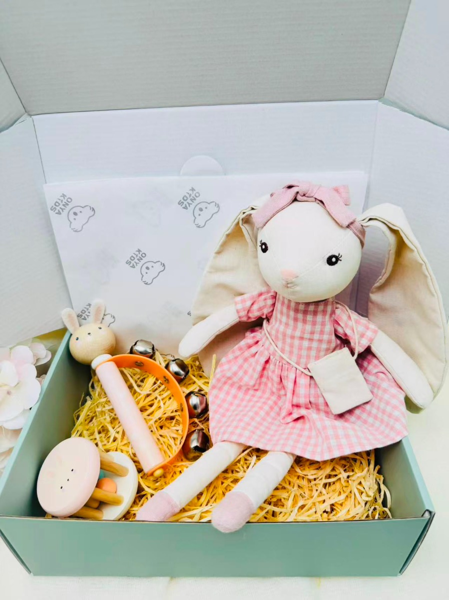 3pcs Plush Bunny Baby Hamper/Gift Box