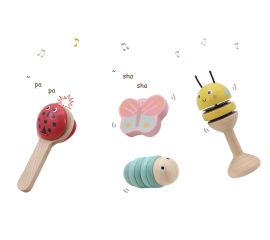 Wooden Happy Spring Animals Musical Instruments Set
