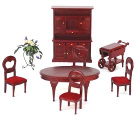 Wooden Mahogany Dinning Room Furniture Set