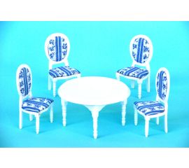 Wooden White Oval Table Dinning Room Set