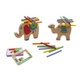 Wooden Elephant & Camel Stacking Game in Tin