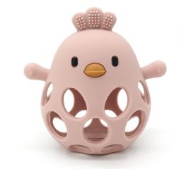 Pink Silicone Chicken Teether