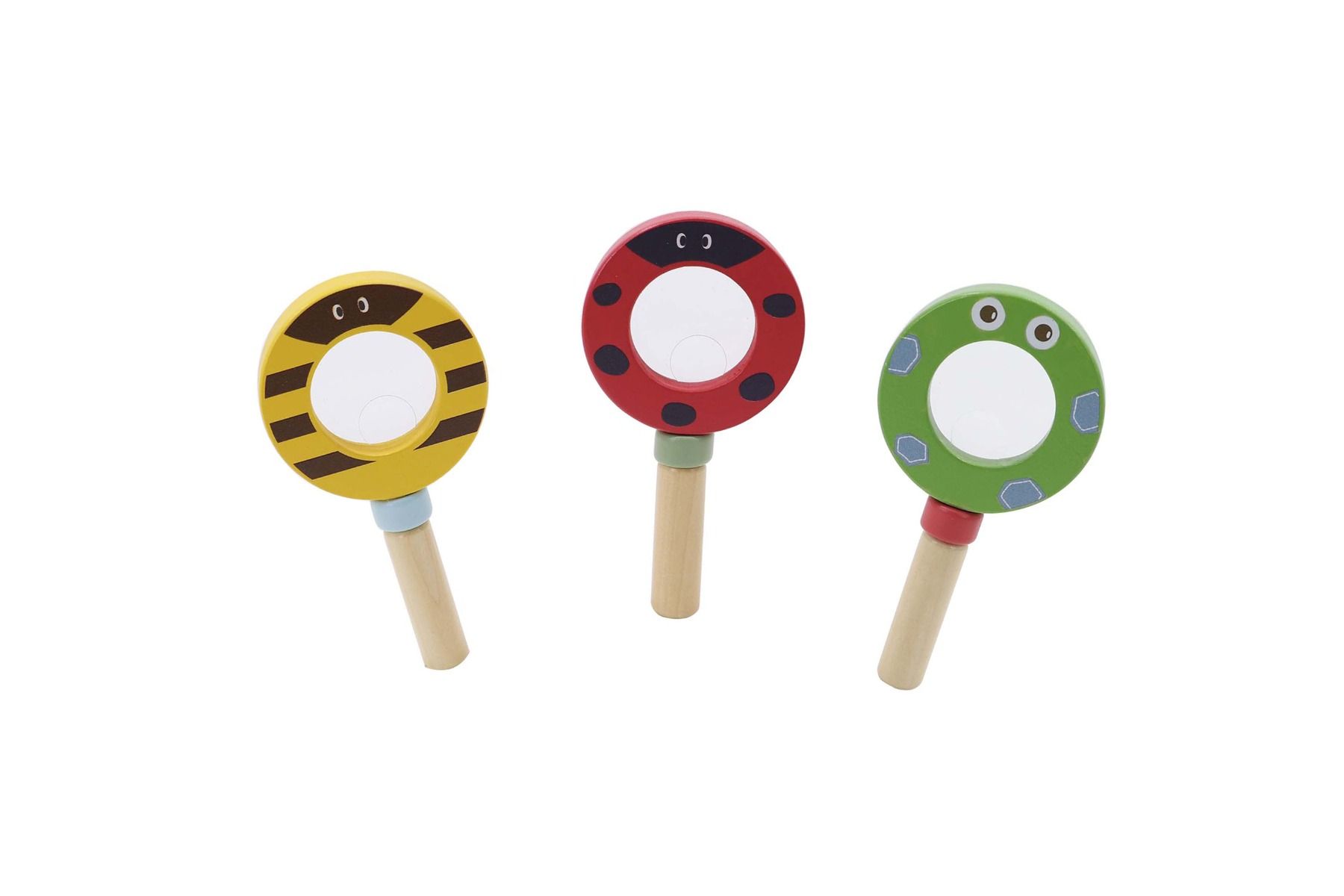 Wooden Magnifying Glass-Bee, Frog and Ladybug