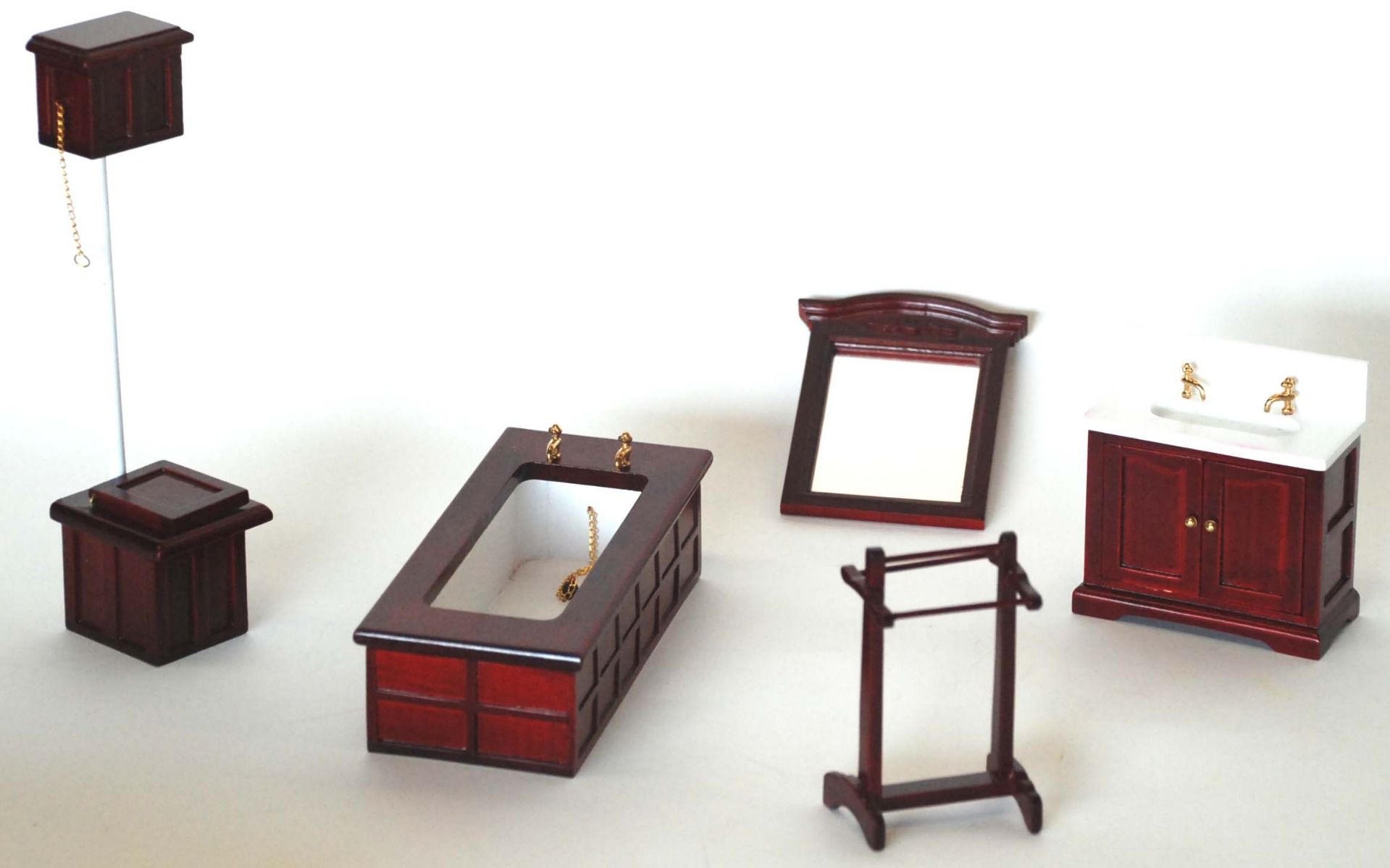 Wooden Mahogany Bathroom Furniture Set