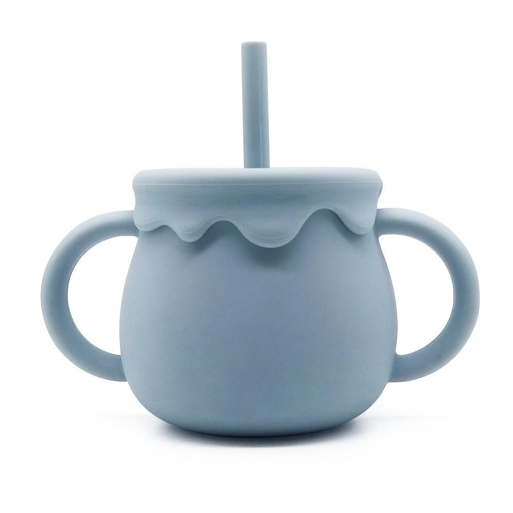 Blue Silicone Baby Sippy Cup