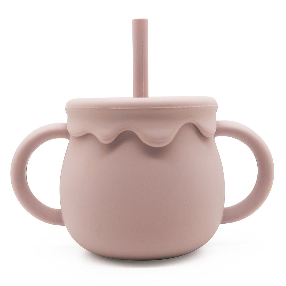 Pink Silicone Baby Sippy Cup