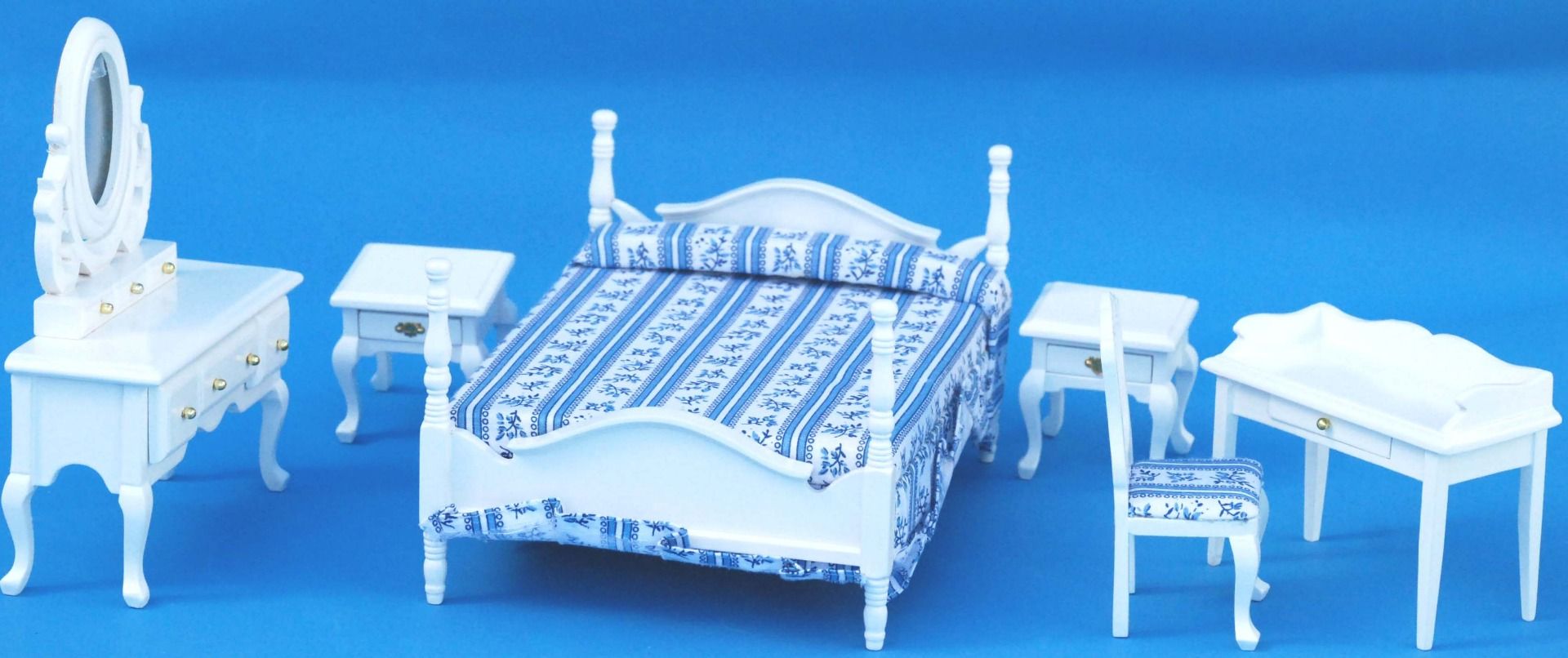 Wooden 6pcs White Bedroom Furniture Set