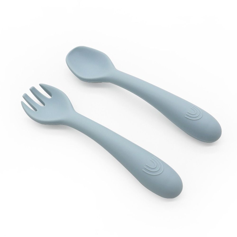 Blue Silicone Baby Spoon