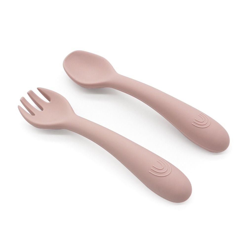 Pink Silicone Baby Spoon