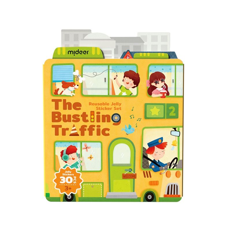 Mideer Reusable Jelly Sticker Set-The Bustling Traffic