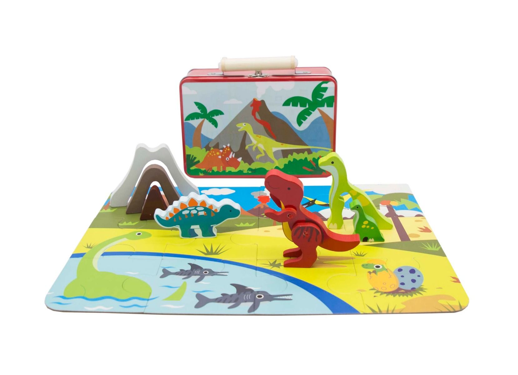 Dinosaur Playset in Tin