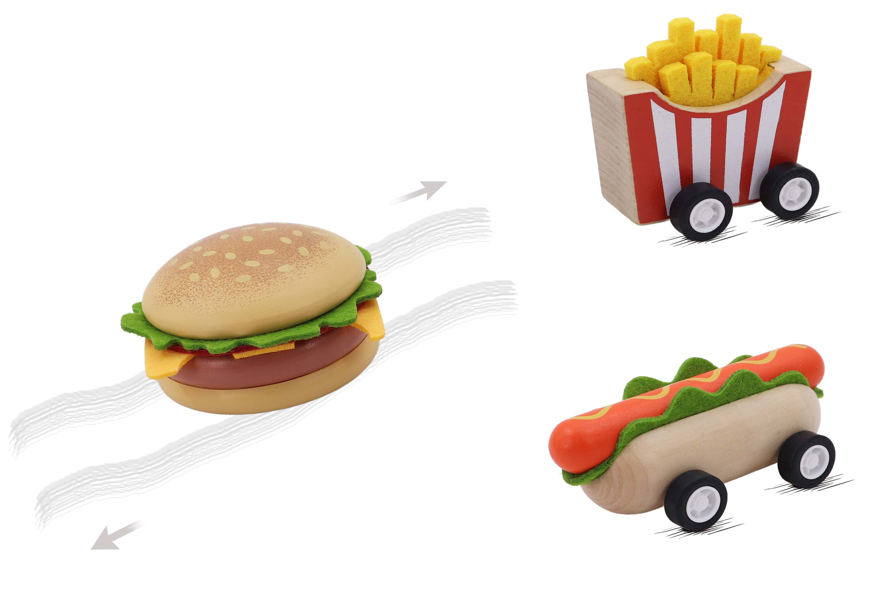 Wooden Pull Back Food