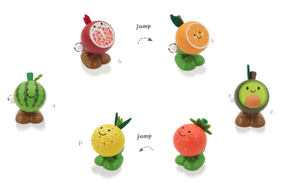Wooden Wind-up Jumping Fruit