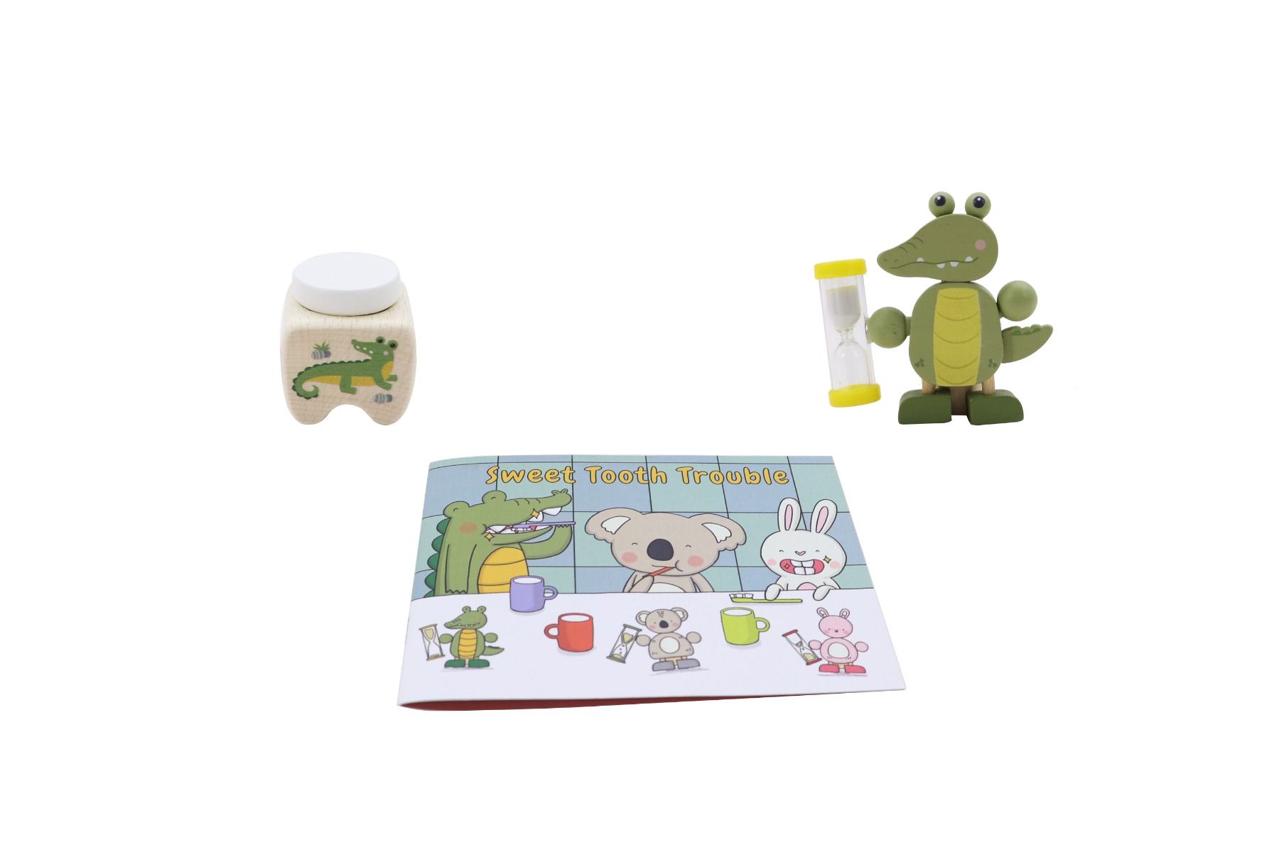 Wooden Happy Teeth Duo with Story Book-Crocodile
