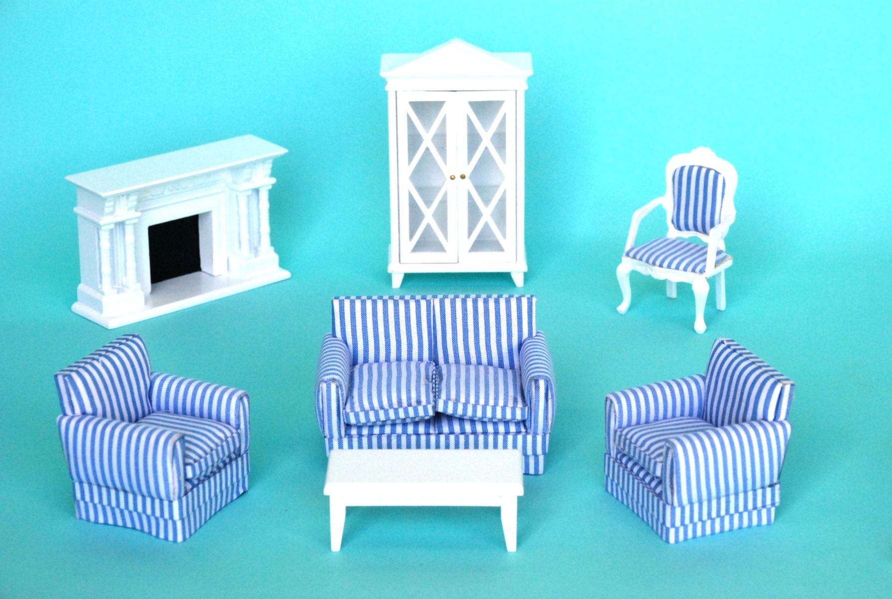 Wooden White Living Room Furniture Set