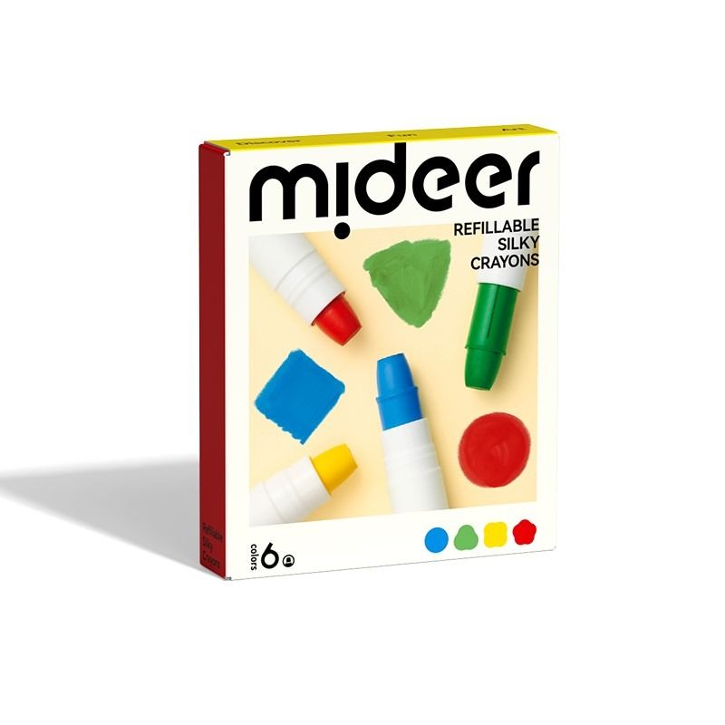 Mideer refillable silky crayons - 6 Colors