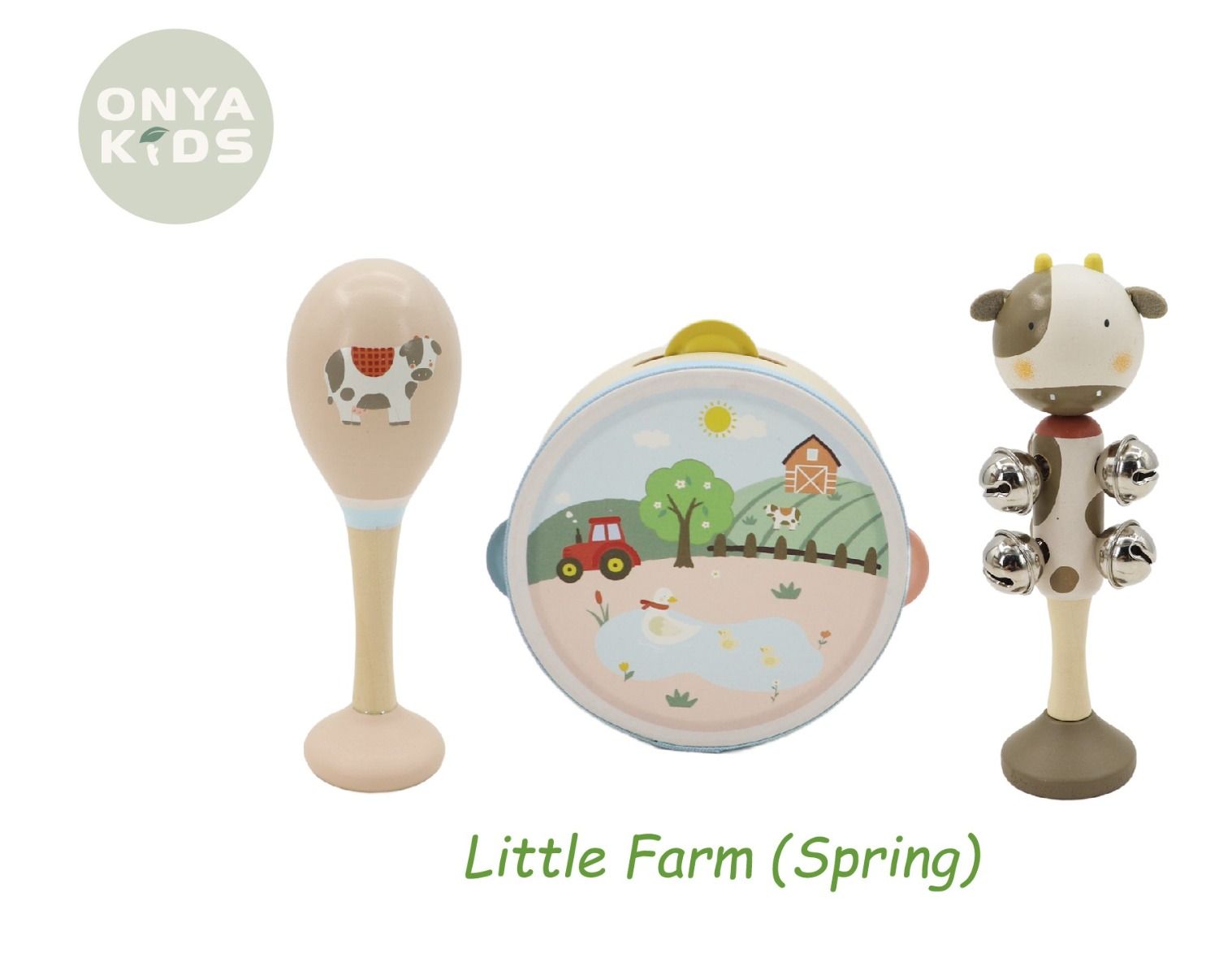 Onya Kids 3pcs Farm Music Set-Spring (Cow)