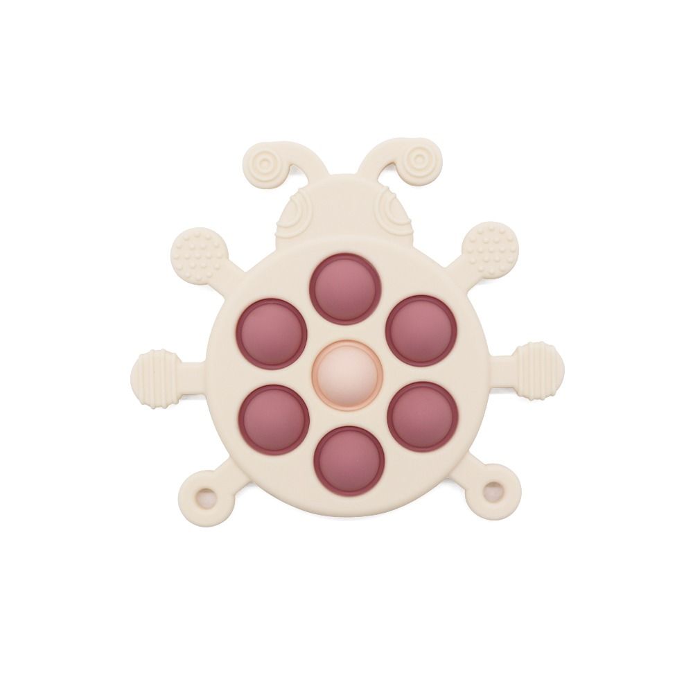 Silicone Ladybug Pop It Fidget Toy-Pink