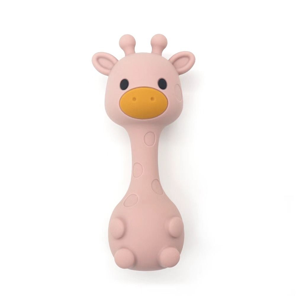 Silicone Giraffe Rattle-Light Pink
