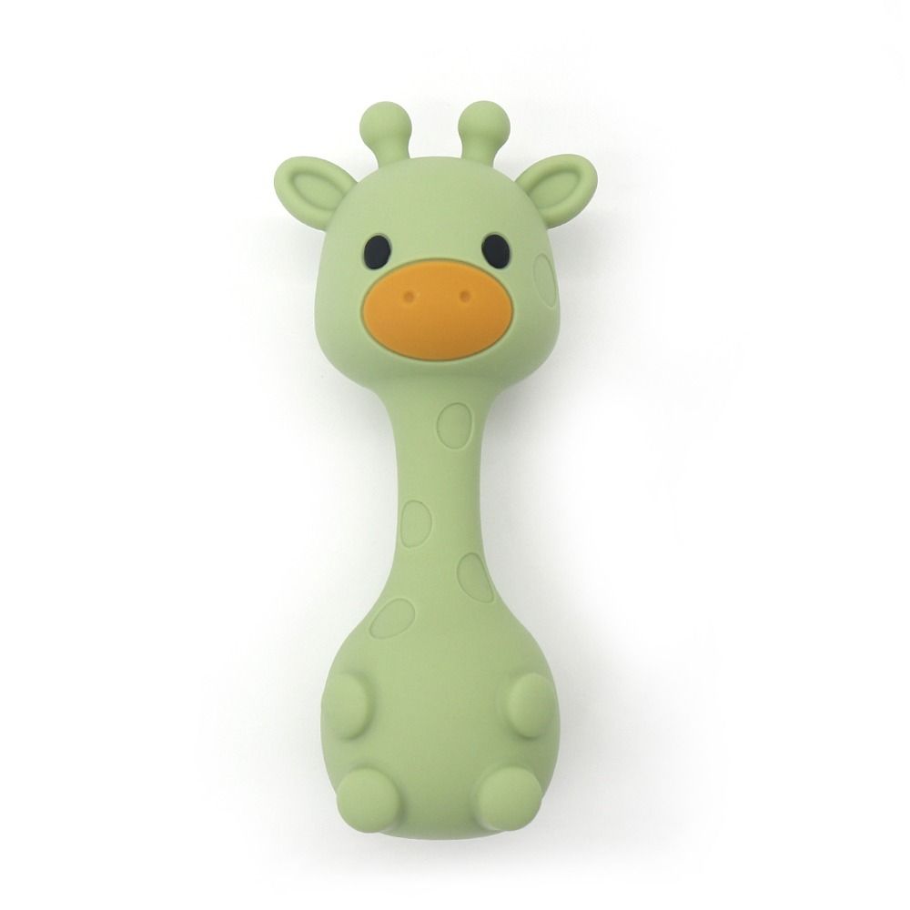 Silicone Giraffe Rattle-Olive