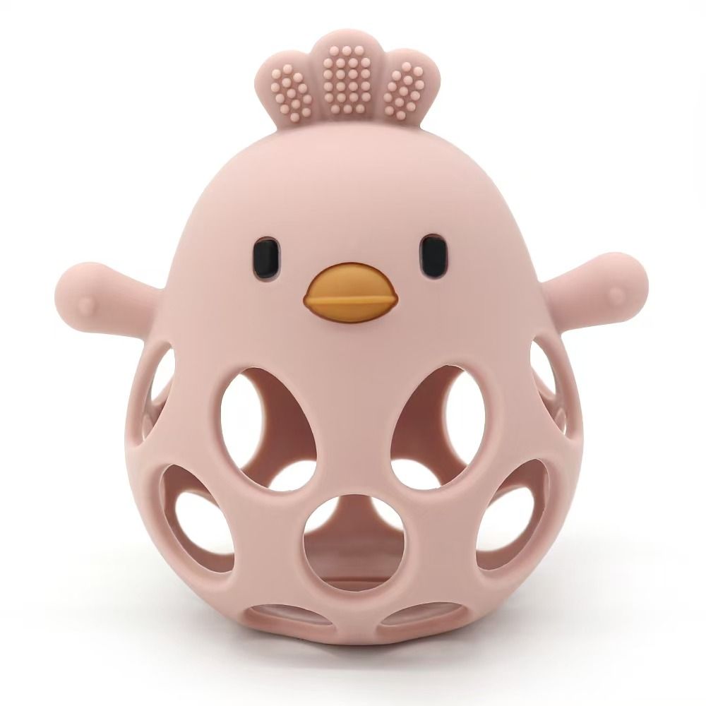 Pink Silicone Chicken Teether